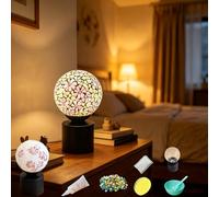 Maimeili DIY Kit Mosaic Night Light Corded Turkish Table Lamp USB Powered Bedside Lamps for Home Decor Kitchen Bathroom Office Birthday Dining Table