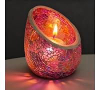 Maimeili Glass Candlestick Romantic Mosaic Broken Candlelight Aromatherapy Candle Bowls for Valentine's Day Christmas Thanksgiving Tables Center of Party Decorations(NO Candles)