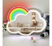 Maimeili LED Mirror Neon Lights Dressing Up Mirror Cat/Shine Heart/Bat/Butterfly Shape Neon Signs Modern Home Girl Room Bathroom Salon Wall Art Decor Gift For Girlfriend USB Powered