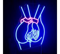 Maimeili LED Neon Signs Lips Mountain Beauties Back Neon Signs Acrylic LED Lights with Hanging Chain Light Up Sign for Wall Decor Bedroom Decorations Home Weeding Party Decor 5V USB Operated Dimmable