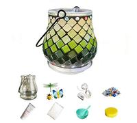 Maimeili Mosaic Candle Holder DIY Kits Stained Glass Handmade Candlestick with Handle Tealight Instruction Manual Decor for Home Lighting Birthday Christmas(NO Candles)