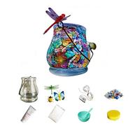 Maimeili Mosaic Candle Holder DIY Kits Stained Glass Handmade Candlestick with Handle Tealight Instruction Manual Decor for Home Lighting Birthday Christmas(NO Candles)