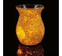 Maimeili Mosaic Glass Romantic Oil Burner Tealight Candle Holder Fragrance Warmer Incense Aroma Diffuser for Wedding Christmas Home Table Decor