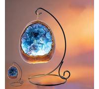 Maimeili Natural Crystal Dinosaur Egg Night Light Healing Stones USB Powered Bedside Lamp for Living Room Bedroom Office Home Feng Shui Decor