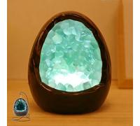 Maimeili Natural Crystal Dinosaur Egg Night Light Healing Stones USB Powered Bedside Lamp for Living Room Bedroom Office Home Feng Shui Decor