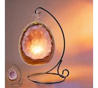 Maimeili Natural Crystal Dinosaur Egg Night Light Healing Stones USB Powered Bedside Lamp for Living Room Bedroom Office Home Feng Shui Decor