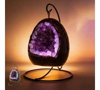 Maimeili Natural Crystal Dinosaur Egg Night Light Healing Stones USB Powered Bedside Lamp for Living Room Bedroom Office Home Feng Shui Decor