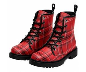 Maimeili Women Printed Ankle Boots with Flower Butterfly Skull Angel Witch Mushroom Plaid Stylish Floral Platform Lace-up Leather Combat Booties Casual Everyday Party Halloween Christmas