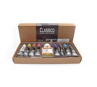 MAIMERI Classico Fine Art Oil Introduction Set with 8 x 20 ml + Paint Agent + Brush, For Professional Artists