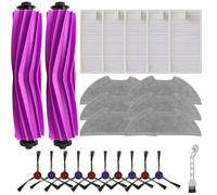Main and Side Brushes, Filters and Mop Cloths Replacement Kit for Eureka E20 For Plus Robot Vacuum Cleaner to Thorough Clean (B)