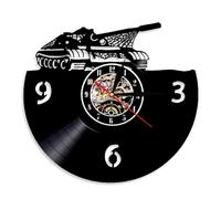 Main Battle Tank Wall Clock Military Battle Tank Vinyl Record Wall Clock Tank War Target Wall Decor Gift Military Personnel Without LED
