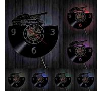 Main Battle Tank Wall Clock Military Battle Tank Vinyl Record Wall Clock Tank War Target Wall Decor Gift Military Personnel With LED
