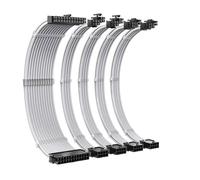 Main board connecting line, 350mm PSU Extension Cable Kit Motherboard 24Pin GPU PCI-E 6+2Pin 8Pin CPU EPS 4+4Pin 18AWG Power Cord(White 5Cables)
