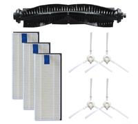 Main Brush and Side Brush with Filters Replacement Set for For Bobsweep For Bob PetHair Appetite Robotic Vacuum Cleaner to Reach Edges and Maintain Suction Power