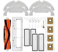 Main brush Cover kit Accessories Compatible with Dreame Bot D10 Plus/RLS3D Vacuum Cleaner Robot Replacement Main brush Side brush Mop cloth HEPA Filter Dust bag Parts(20pcs)