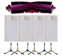 Main Brush Side Brush Filter Kit, 1 Set Replacement Parts for V12 J12 Ultra Models, Deep Cleaning Corners Edges Dust Capture, Nylon Plastic Construction for Pet Owners Households