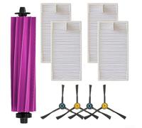 Main Brush, Side Brush & Filter Replacement Kit for Eureka E20 Plus Vacuum Cleaner, Compatible with Robot Vacuums, 1 Main Roller Brush + 4 Side(A)