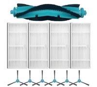 Main Brush Side Brushes Filter Kit for ATVEL for SmartGyro R80 Vacuum Cleaner Replacement Parts Effective Edge and Corner Cleaning Dust Filter Nylon Plastic Accessories Suitable for Homes with Pets(A)