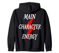 Main Character Energy - Lightning Bolt Graphic Zip Hoodie