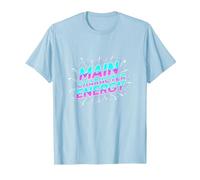 Main Character Energy Neon Burst Typography T-Shirt, Men, Baby Blue, XXL