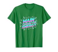 Main Character Energy Neon Burst Typography T-Shirt, Men, Kelly Green, Small