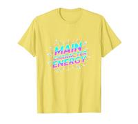 Main Character Energy Neon Burst Typography T-Shirt, Men, Lemon, XXL