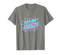 Main Character Energy Neon Burst Typography T-Shirt, Men, Olive Heather, XX-Large