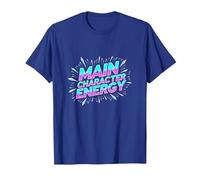 Main Character Energy Neon Burst Typography T-Shirt, Men, Royal Blue, XX-Large