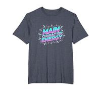 Main Character Energy Neon Burst Typography T-Shirt, Men's Big and Tall, Heather Blue, 4X Tall