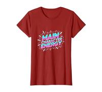 Main Character Energy Neon Burst Typography T-Shirt, Women, Cranberry Red, X-Large