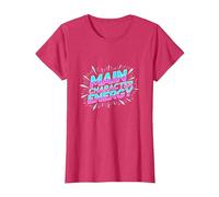 Main Character Energy Neon Burst Typography T-Shirt, Women, Red Heather, Large