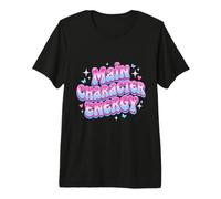 Main Character Energy Retro Groovy Y2K Vibe Early 2000s Cool Premium T-Shirt