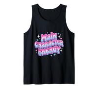 Main Character Energy Retro Groovy Y2K Vibe Early 2000s Cool Tank Top