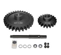 Main Gear 30T M1.5 Shaft with Bearing 45# Steel D-Shaped Hole Spur Gear with 20T Pinon Gear for TRAXXAS-1/5 X-MAXX 6S/8S Monster Truck and 1/6 4WD XRT 8S-78086-4, 1.5 Mod Large Transmission Part