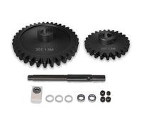 Main Gear 35T M1.5 Shaft with Bearing 45# Steel D-Shaped Hole Spur Gear with 25T Pinon Gear for TRAXXAS-1/5 X-MAXX 6S/8S Monster Truck and 1/6 4WD XRT 8S-78086-4, 1.5 Mod Large Transmission Part