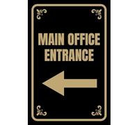 Main Office Entrance Left Arrow Yard Sign with Stake 8 x 12 inch Aluminum Sign,Easy to Install