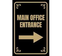 Main Office Entrance Right Arrow Yard Sign with Stake 8 x 12 inch Aluminum Sign,Easy to Install