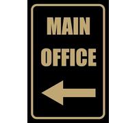 Main Office Left Arrow Yard Sign with Stake 7 x 8.8 inch Aluminum Sign,Easy to Install