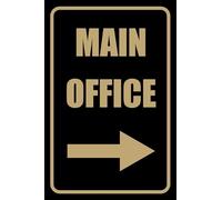 Main Office Right Arrow Yard Sign with Stake 4.6 x 6 inch Aluminum Sign,Easy to Install