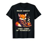 Main Quest: Self-Care | Pixel Mental Health Reminder T-Shirt