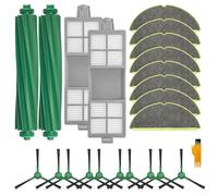 Main Roller Brush, Side Brushes, HEPA Filters and Mop Cloth Accessories Kit for Roomba 205 for DustCompactor for Combo Vacuum Parts, Deep Cleaning Floors and Corners(B)