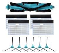 Main Roller Side Brush Filter Kit For Ultenic T-10 Lite - Plastic & Nylon, Optimal Cleaning Performance, Includes 1 Main Brush, 4 Filters, & 6 Side Brushess Accessories