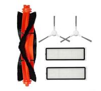 Main Side Brush Filter Kit for Xiaomi Robot Vacuum S40C/E101, Replacement-Parts with Main Roller, 2 Edge Brushes and 2 Filters, Easy Install