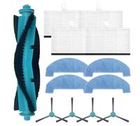 Main Side Brush Filter Mop Cloth Kit for Conga 7690 Immortal Max Home M Nylon Plastic Microfiber Replacement Easy Install Deep Clean Multi-Surface Edge Pet Hair Allergen Removal((A(A)
