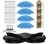 Main Side Brush Filter Mop Cloth Wipe Dust Bags Kit Compatible with for Everybot for Q3 and for Q3 Plus Robot Vacuum Cleaner Replacement Parts Set