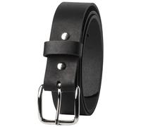 Main Street Forge American Made Leather Belt for Men | Full Grain Leather | Casual & Dress Belt | Heavy Duty & Classic Styles, Classic Black | Square Nickel Buckle, Pant Size 42 (Belt Size 44)