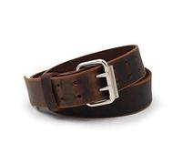 Main Street Forge Double Down Leather Belt for Men - Made in USA, Two Prong Work Belt, Full Grain Casual Belt for Jeans, Bootlegger Brown, Size 48 (Fits Size 46 Pants)