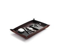 Main Street Forge Leather Valet Tray for Men - Rustic EDC Organizer for Keys, Phone & Wallet - Made in USA - Whiskey Barrel Brown