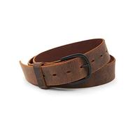 Main Street Forge The Bootlegger Leather Belt | Made in USA | Full Grain Leather | Mens Belt, Bootlegger Brown - Black Buckle, Size 52 (Fits Size 50 Pants)
