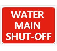 Main Water Shut Off 12X8 Inch Outdoor, Uv Printed Rust Free Aluminum 12 X 8 In,Yard Sign For Home, Business, Driveway Alert